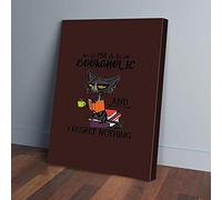 YAASIMOULE I’m A Bookaholic And I Regret Nothing Black Cat Canvas Prints