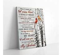 YAASIMOULE I Miss Him Cardinal Soulmate Love Canvas Wall Art