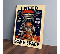 YAASIMOULE I Need Some Space Cat Astronaut Canvas Prints Wall Art