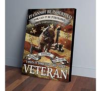 YAASIMOULE I Own It Forever The Title Proud Veteran American Flag Canvas Prints Wall Art