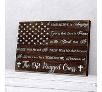 YAASIMOULE I Still Believe Amazing Grace Flag The Old Rugged Cross Canvas Prints Wall Art