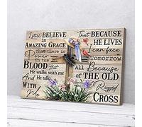 YAASIMOULE I Still Believe In Amazing Grace Cross Cardinal Canvas Prints Wall Art