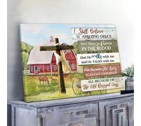 YAASIMOULE I still believe in amazing grace farmhouse style wall art canvas
