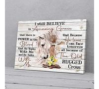 YAASIMOULE I Still Believe In Amazing Grace Horse Canvas Wall Art