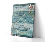 YAASIMOULE I Still Believe In Amazing Grace Hummingbird Blue Canvas Prints Wall Art