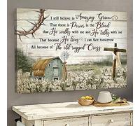 YAASIMOULE I still believe in Amazing Grace Jesus Landscape Canvas Print Wall Art