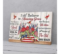 YAASIMOULE I Still Believe In Amazing Grace Red Flowers Cardinal Canvas Prints