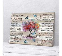 YAASIMOULE I Though Of You Today Tree Butterfly Canvas Prints Wall Art