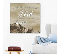YAASIMOULE I waited patiently for the Lord; he turned to me and heard my cry Psalm 40:1 canvas wall art