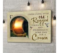 YAASIMOULE I will cling to the old rugged cross canvas wall art