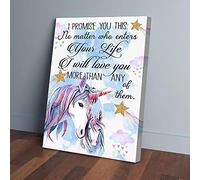 YAASIMOULE I Will Love You More Than Anyone Unicorn Promise Canvas Prints Wall Art