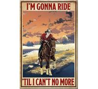 YAASIMOULE Im Gonna Ride Til I Cant No More Poster Animal Wall Art Gift For Horse Lover Rider Cowboy Farmhouse Decor Canvas Gallery Wrapped Framed Idea Prints