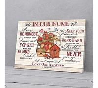 YAASIMOULE In Our Home We Love One Another Red Nest Butterfly Canvas Prints Wall Art