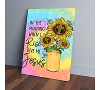 YAASIMOULE In The Morning When I Rise Sunflower Hummingbird Cross Canvas Prints