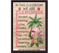 YAASIMOULE In This Classroom We Are Flamingos Poster Framed Matte Canvas