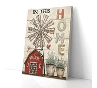 YAASIMOULE In This Home We Are Family Farming Cardinal Canvas Prints Wall Art