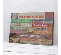 YAASIMOULE In This House We Trust In God Cross Canvas Prints Wall Art