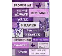 YAASIMOULE Inspirational Poster & Canvas Motivational Wall Quote Lavender Flower Promise Me You'll Always Remember Art Home Decor