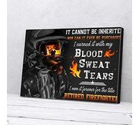 YAASIMOULE It Cannot Be Inherited Firefighter Canvas Wall Art