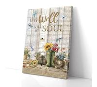 YAASIMOULE It Is Well With My Soul Dragonfly Gardening Canvas Prints Wall Art