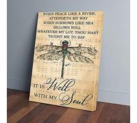 YAASIMOULE It Is Well With My Soul Dragonfly Music Sheet Canvas Prints
