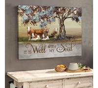 YAASIMOULE It is well with my soul farmhouse style wall art canvas