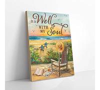 YAASIMOULE it Is Well With My Soul Turtle Love Canvas Prints Wall Art