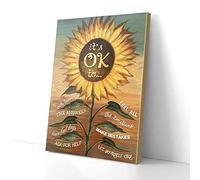 YAASIMOULE It’s Ok To Hippie Sunflower Canvas Prints Wall Art