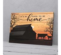 YAASIMOULE It’s So Good To Be Home Farmer Cow Canvas Wall Art