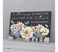 YAASIMOULE Its Hard To Forget Someone Flowers Blue Butterfly Canvas Wall Art