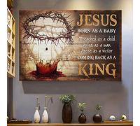 YAASIMOULE Jesus Born as a baby, coming back as a King Jesus Landscape Canvas Print Wall Art