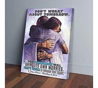 YAASIMOULE Jesus Hug You Don’t Worry About Tomorrow Canvas Prints