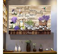 YAASIMOULE Jesus Lavender and Cotton flower Bless the food before us The family beside us & The love between us Landscape Canvas Print Wall Art