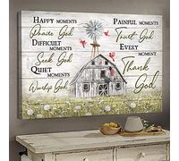 YAASIMOULE Jesus Life on farm Every moment Thank God Landscape Canvas Print Wall Art