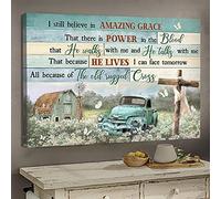 YAASIMOULE Jesus On the beautiful field I still believe in amazing grace Landscape Canvas Print Wall Art