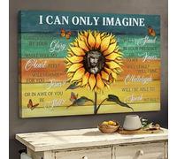 YAASIMOULE Jesus Sunflower and butterfly I can only imagine Landscape Canvas Print Wall Art
