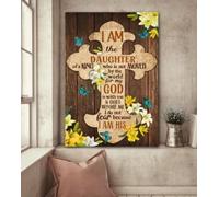 YAASIMOULE Jesus The cross I am the daughter of a King Portrait Canvas Print Wall Art