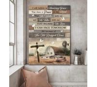 YAASIMOULE Jesus Tranquil farm I still believe in amazing grace Portrait Canvas Print Wall Art