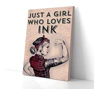 YAASIMOULE Just A Who Loves Ink Tattoo Canvas Prints Wall Art