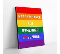 YAASIMOULE Keeps Distance But Remember Love Wins Proud LGBT Canvas Prints Wall Art