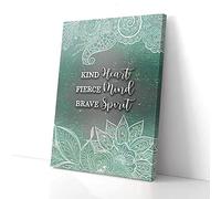 YAASIMOULE Kind Heart Fierce Mind Brave Spirit Yoga Canvas Prints Wall Art