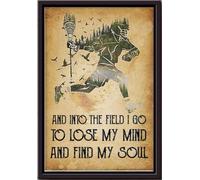 YAASIMOULE Lacrosse Into Field I Go To Lose My Mind And Find Soul Poster Sport Wall Art Gift For Sportman Sportwoman Athletes Framed Matte Canvas Prints