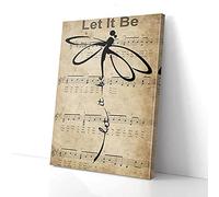 YAASIMOULE Let It Be Dragonfly Peace Canvas Prints Wall Art