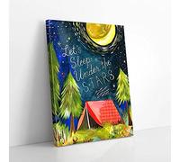 YAASIMOULE Let’s Sleep Under The Stars Camping Canvas Prints Wall Art