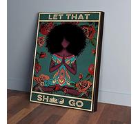 YAASIMOULE Let That Sht Go Rose Yoga Black Girl Canvas Prints