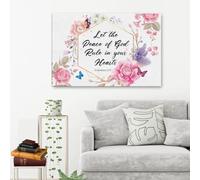 YAASIMOULE Let the peace of God rule in your hearts Colossians 3:15 KJV canvas wall art