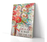YAASIMOULE Let You Faith Be Bigger Flower Dragonflies Stroke Awareness Canvas Prints Wall Art