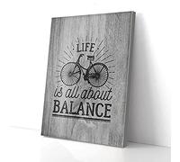 YAASIMOULE Life Is All About Balance Bicycle Canvas Prints Wall Art