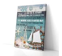 YAASIMOULE Life Is Like The Ocean Waves Will Try To Knock You Canvas Prints Wall Art