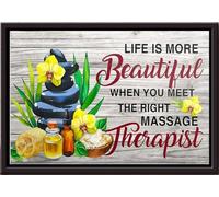 YAASIMOULE Life Is More Beautiful When You Meet The Right Massage Therapist Poster Framed Matte Canvas